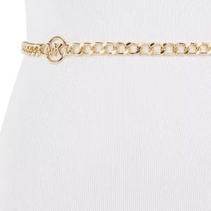 MICHAEL MICHAEL KORS Women's MK Logo Metal Chain Belt, NWT,  M/L